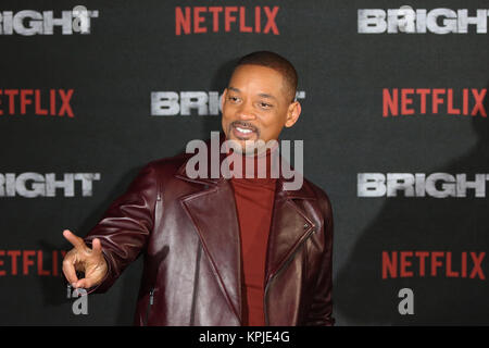 London, Großbritannien. 15. Dezember, 2017. Will Smith, hell - Europäische Premiere, BFI Southbank, London, UK. 15 Dez, 2017. Foto von Richard Goldschmidt Credit: Rich Gold/Alamy leben Nachrichten Stockfoto