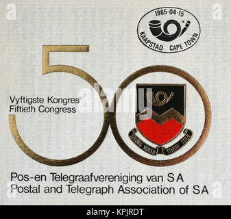 Kapstadt-Briefmarke von 15 April1985, Provinz Westkap, Südafrika. Stockfoto