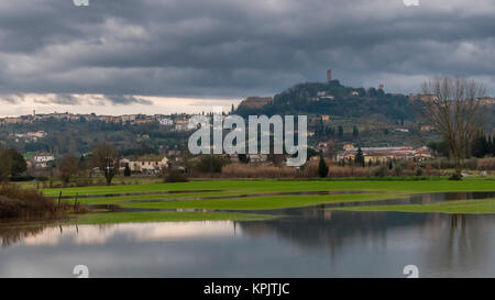 Überschwemmungen in San Miniato, Pisa, Toskana, Italien Stockfoto