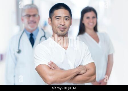 Multi Rasse medizinisches Team, Portrait. Stockfoto