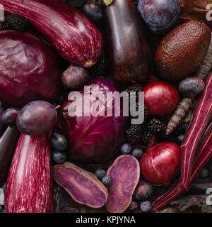 Frisches lila produzieren, Vollbild. Stockfoto