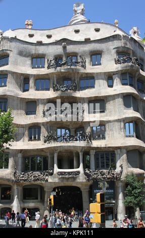 Casa Mila, La Pedrera (Steinbruch), Barcelona, Spanien. Stockfoto