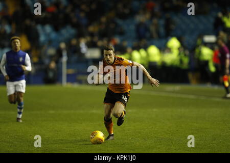 Wolverhampton Wanderers' Diogo Jota während der Sky Bet Championship Match in Hillsborough, Sheffield. PRESS ASSOCIATION Foto. Bild Datum: Freitag, 15 Dezember, 2017. Siehe PA-Geschichte Fußball Sheff Wed. Photo Credit: Martin Rickett/PA-Kabel. Einschränkungen: EDITORIAL NUR VERWENDEN Keine Verwendung mit nicht autorisierten Audio-, Video-, Daten-, Spielpläne, Verein/liga Logos oder "live" Dienstleistungen. On-line-in-Verwendung auf 75 Bilder beschränkt, kein Video-Emulation. Keine Verwendung in Wetten, Spiele oder einzelne Verein/Liga/player Publikationen. Stockfoto