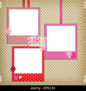 Bilderrahmen mit Polka Dot Muster und Hintergrund Stockfoto