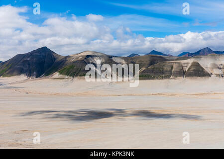 Die stützpfeiler Grenzen die trostlose Landschaft des Tales von Zehntausend raucht Im Katmai Nationalpark, Alaska, Vereinigte Staaten von Amerika Stockfoto