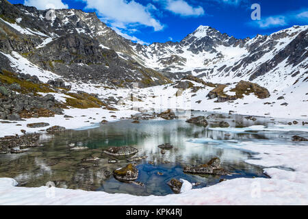 Obere Schilf See, Hatcher Pass; Palmer, Alaska, Vereinigte Staaten von Amerika Stockfoto