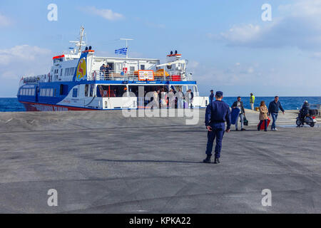 Dodekanes Express Fähre in den Hafen von Kos Stockfoto