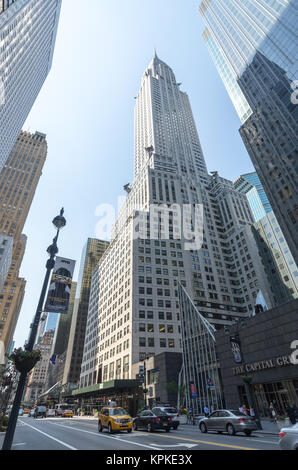 NEW YORK CITY - 12. Juli: Fassade des Chrysler Building am 12. Juli 2012. Das Chrysler Building ist ein Art-deco-Wolkenkratzer in New York City entfernt Stockfoto