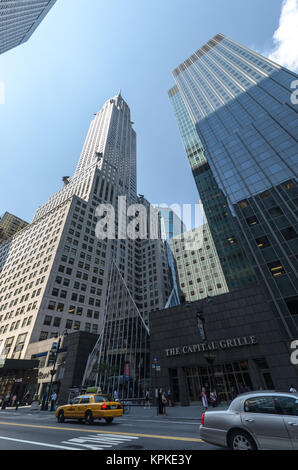 NEW YORK CITY - 12. Juli: Fassade des Chrysler Building am 12. Juli 2012. Das Chrysler Building ist ein Art-deco-Wolkenkratzer in New York City entfernt Stockfoto