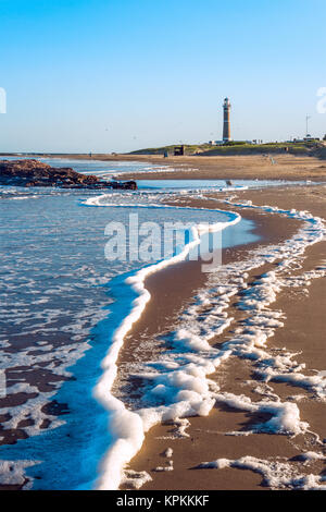 Leuchtturm und berühmten Strand in Jose Ignacio in der Nähe von Punta del Este, Uruguay Stockfoto