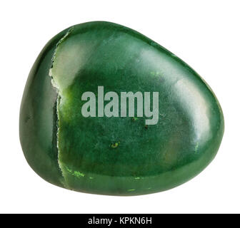 Trommelsteine grün Nephrit (Jade) mineralische Edelstein Stockfoto