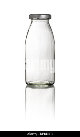 Weithalsflasche vor weißem Hintergrund Stockfoto