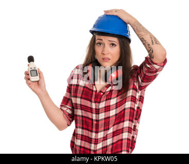 Heimwerker Maßnahmen der Geräuschpegel Stockfoto