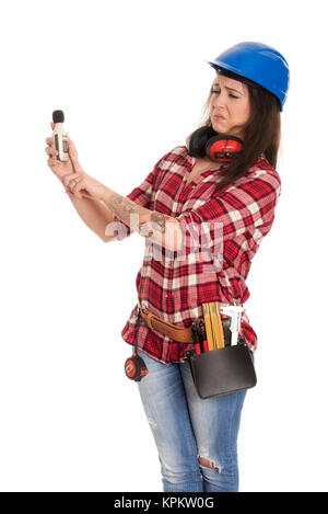 Heimwerker Maßnahmen der Geräuschpegel Stockfoto