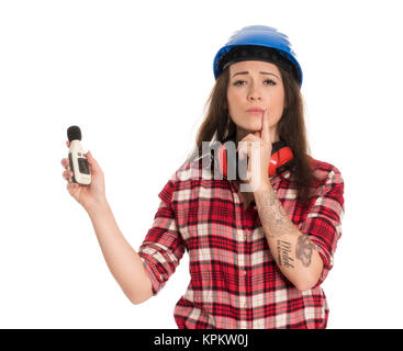Heimwerker Maßnahmen der Geräuschpegel Stockfoto