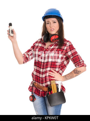 Heimwerker Maßnahmen der Geräuschpegel Stockfoto