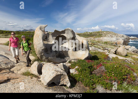 Küste Wandern in Korsika Stockfoto