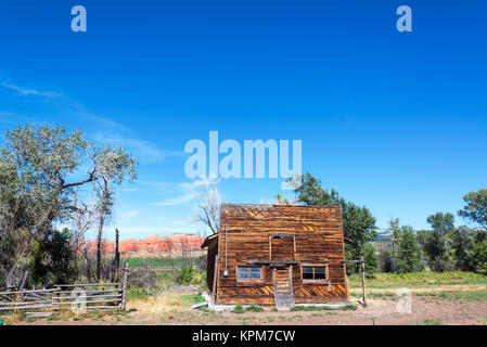 Verlassene Gebäude in Wyoming Stockfoto