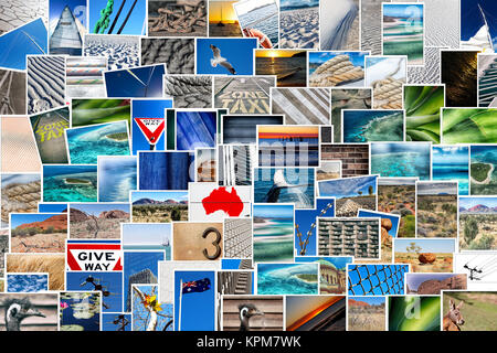 Meine eigenen Bilder aus aller Australien in einem Patchwork Stockfoto