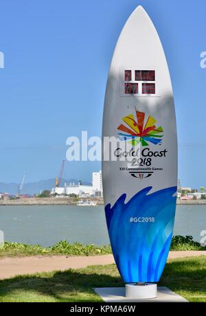 Gold Coast 2018 Commonwealth Games countdown Surfbrett, Townsville, Queensland, Australien Stockfoto