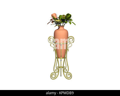Vase mit Palmwedeln Stockfoto