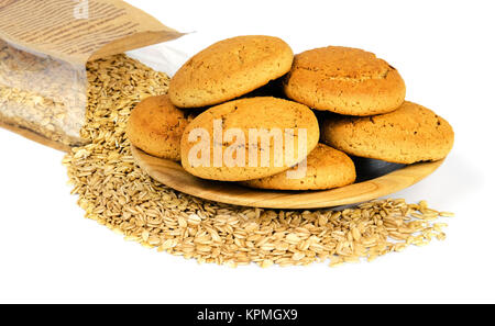 Oatmeal cookies und Haferflocken. Stockfoto