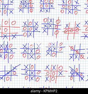 Hand gezeichnet Tic-tac-toe Spiel Stockfoto