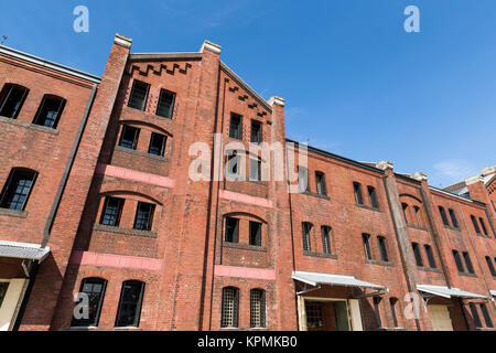 Rotes Backsteinlagerhaus in yokohama Stockfoto