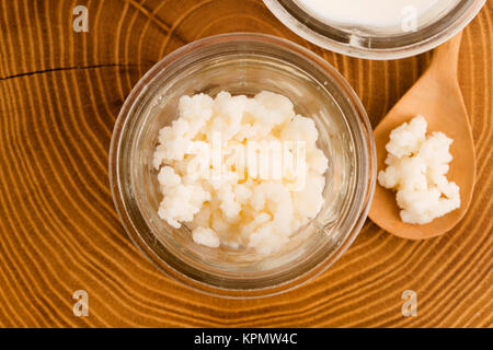 Bio probiotische Milch Kefirkörner Stockfoto