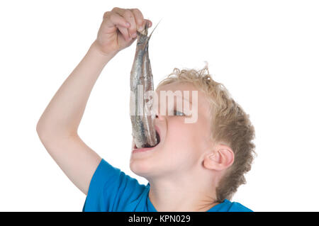 Essen ein hering den Niederländischen weg Stockfoto