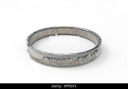 3D-Render von goldenen Ringe mit klaren Hintergrund Farbe Stockfoto