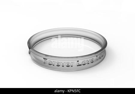 3D-Render von goldenen Ringe mit klaren Hintergrund Farbe Stockfoto