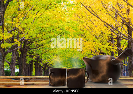 Herbst Jahreszeit ginkgo Blätter im Herbst, Japan Stockfoto