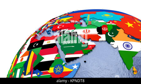 Politische Naher Osten Karte Stockfoto