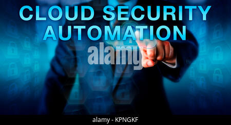 Manager Drücken CLOUD SECURITY AUTOMATION Stockfoto