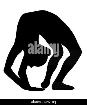 Schwarze silhouette Abbildung: Gymnastik Mädchen Stockfoto