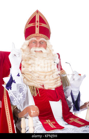 Sinterklaas auf seinem Stuhl Stockfoto