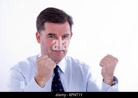 Model Release, Geschaeftsmann, 50 +, Mit Geballter Faust - Geschäftsmann Stockfoto