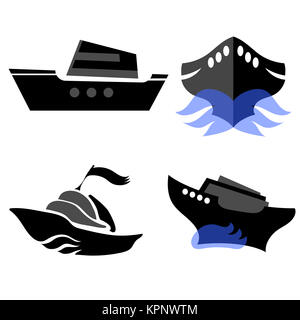 Reihe von Boot-Icons Stockfoto