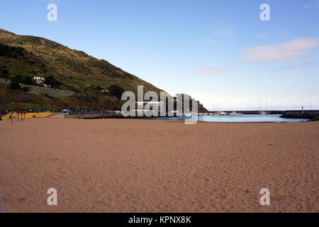 Einziger Madeiras an Bescheinigungen dem Strand, Machico Madeira, Portugal Stockfoto