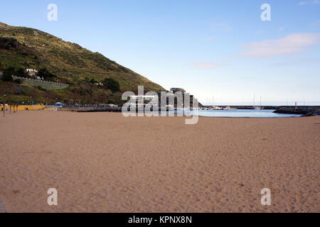 Einziger Madeiras an Bescheinigungen dem Strand, Machico Madeira, Portugal Stockfoto