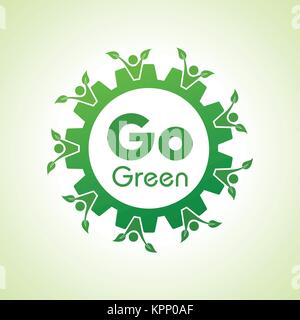 Speichern Natur und Grün Konzept mit Eco Gear Vektor gehen Stock Vektor