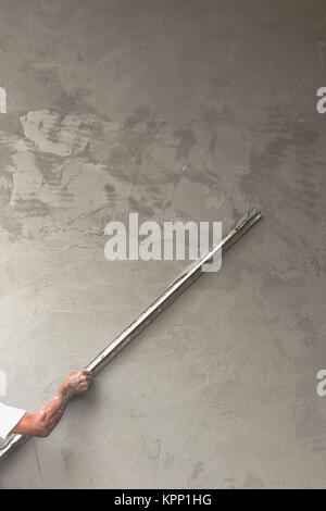 Builder Arbeiter putz Beton Stockfoto