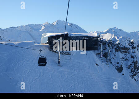 Vorarlberg, Österreich - 07 Dezember, 2017: Arlberg Skigebiet Stockfoto