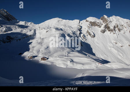 Vorarlberg, Österreich - 07 Dezember, 2017: Arlberg Skigebiet Stockfoto