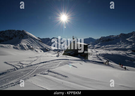 Vorarlberg, Österreich - 07 Dezember, 2017: Arlberg Skigebiet Stockfoto