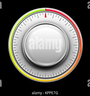 Thermostat auf dem schwarzen Hintergrund. 2D-Grafiken. Computer Nachfolger Stockfoto