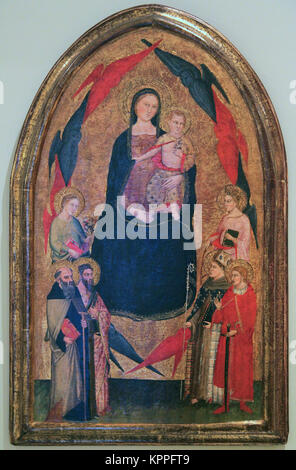 Die Jungfrau mit Kind und Heiligen von Cenni di Francesco di ser Cenni 1350-1414. Virgen con el nino Jesus y Santos. italienischen Gotik Maler in Florenz Stockfoto