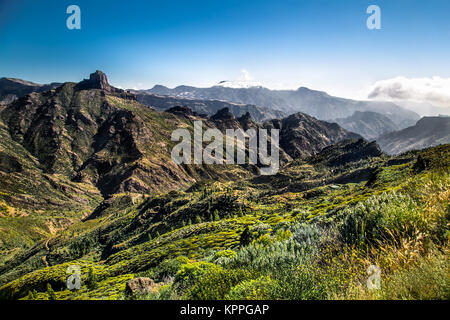 Panoramablick vom Pico de las Nieves auf Gran Canaria, Spanien. Stockfoto