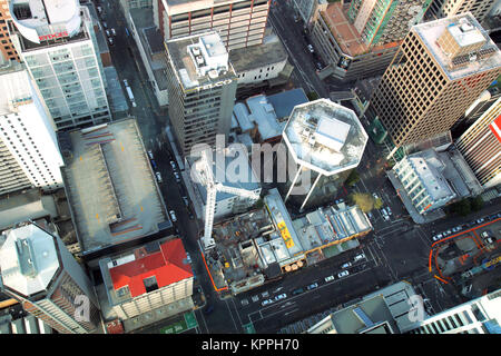 gesehen von der Sky Tower New Zealand Auckland-Straßen Stockfoto